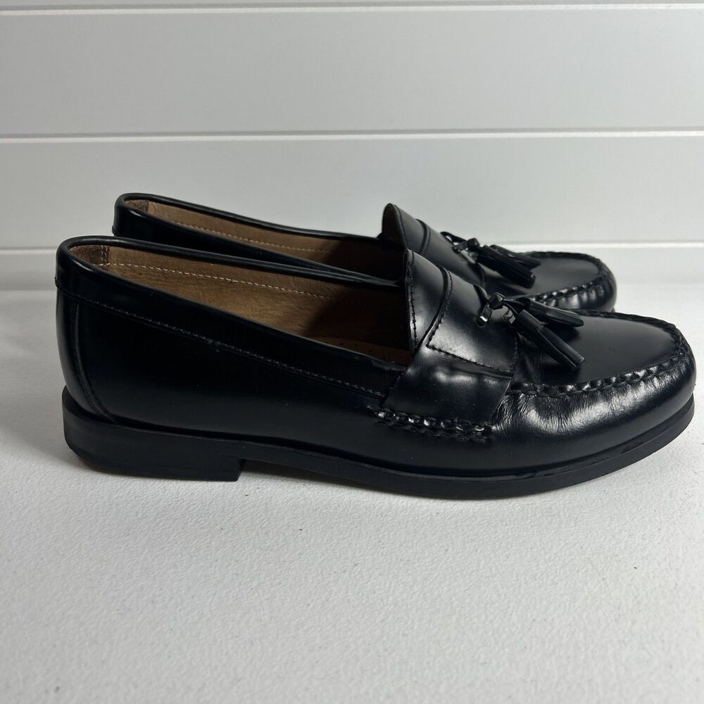 Johnston & Murphy Men’s Shoes Size 10 M Black Sheepskin Leather Tassel Loafers